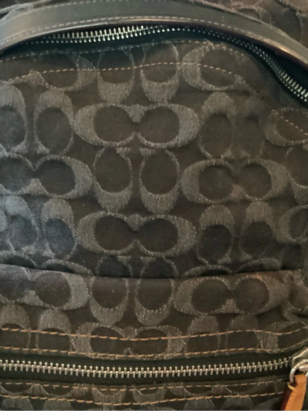 Coach Men's Dark Brown/Black Signature Canvas Backpack